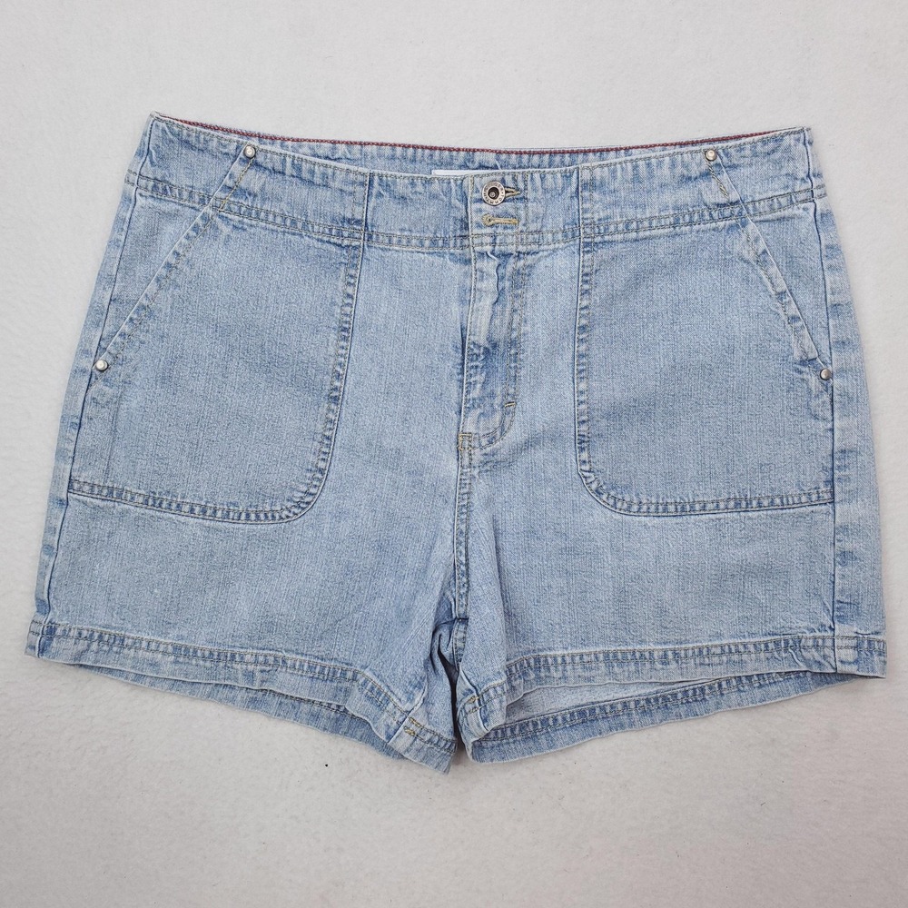 Tommy Hilfiger Jeans Shorts Womens 14 Blue Denim Mom High Rise Casual Summer